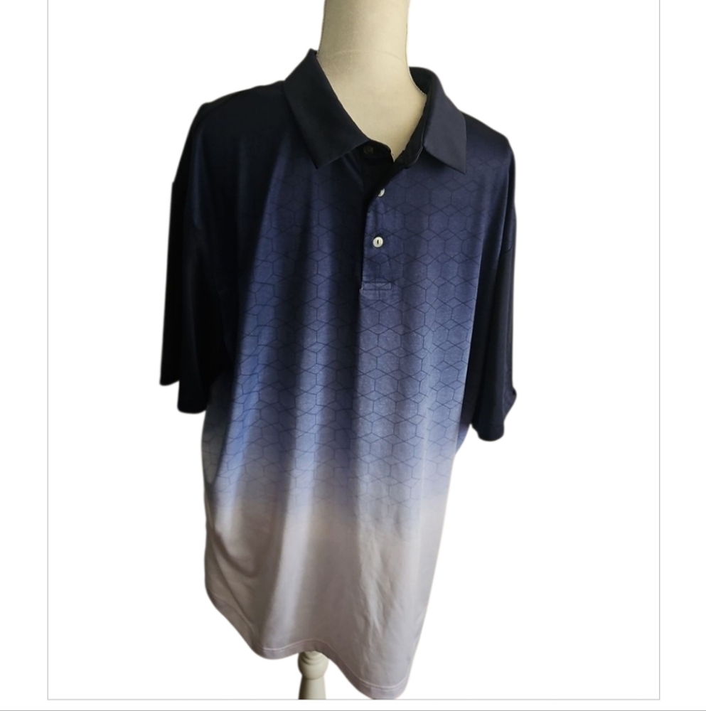Ben Hogan Blue Print Collared Shirt Size 2xl